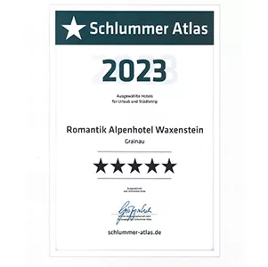 Auszeichnung Romantik Alpenhotel Waxenstein